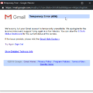 Gmail error screen